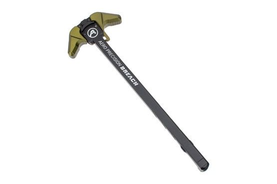Aero Precision Breach AR-10 Ambidextrous Charging Handle black latch with od green levers